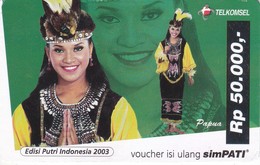 TARJETA DE INDONESIA DE MUJER DE PAPUA (WOMAN) - Indonesien