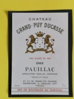 PAUILLAC CHATEAU GRAND -PUY DUCASSE   1982 G C C - Bordeaux