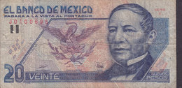 Mexico 20 Veinte Pesos - Serie E, J0108695 (2 Scans) - Mexique