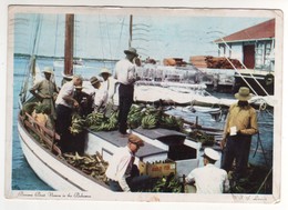 Carte Postale , Postcard écrite Le 21/02/1952 , Timbre Enlevé , Banana Boat Nassau In The Bahamas - Bahamas