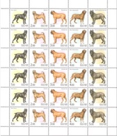 Russia 2002 Sheet Animals Fauna Dog Mammals Dogs Sharpey Bull Mastiff Cane-Corso Stamps MNH Michel 971-975 Sc#6694 - Hojas Completas