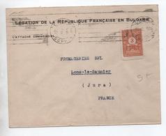 1924 - ENVELOPPE "LEGATION DE LA REPUBLIQUE FRANCAISE EN BULGARIE" De SOFIA / SOPHIA Pour LONS LE SAUNIER (JURA) - Brieven En Documenten