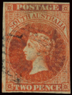 AUSTRALIA SOUTH AUSTRALIA 1856-57 2 P. ORANGE RED (SG 7) USED OFFER! - Gebruikt