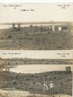 2 Real Photo Vega De Tabaco " Santa Maria " Carlos Vélez Pinar Del Rio. Cuno Seco. To Barcelona 1918. Tobacco. Cigars - Cuba