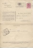 REF849/ TP S40 S/Document SNCB Avec Réponse C.Verviers 6/6/1946 + C.CF Verviers Ouest 5/6/1946 - Sonstige & Ohne Zuordnung