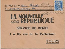 LETTRE OBLITERATION DAGUIN ONDULATION - ST MARTIN D'AUXIGNY -CHER - ANNEE 1954 - Annullamenti Meccaniche (Varie)