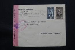 GRAND LIBAN - Enveloppe Commerciale De Beyrouth Pour La France En 1940 Avec Contrôle,affranchissement Plaisant - L 57756 - Brieven En Documenten