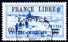 Saint Pierre Et Miquelon: Yvert N° 276°; Surchargé "France Libre" - Gebraucht