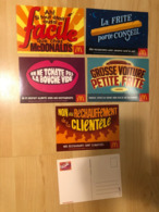 McDonald's France Set Of 5 Advertising Postcards Restaurant Cartes Postales Publicitaires McDonalds - Advertising