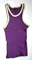 DEBARDEUR MAILLOT DE BASKET EN COTON VIOLET Liserets Blancs Années 40-50 - Altri & Non Classificati