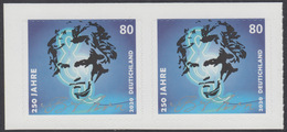 !a! GERMANY 2020 Mi. 3520 MNH Horiz.PAIR From Booklet (self-adhesive / -a1-) - Ludwig Van Beethoven - Unused Stamps