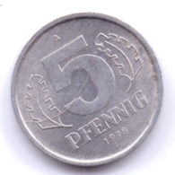 DDR 1978 A: 5 Pfennig, KM 9 - 5 Pfennig