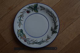 X Assiette Plate  Targa Platte  Plaat  Placa Décalco 1920-1940 Gien Marque De 1871 1875 - Gien (FRA)