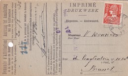 DDW 912  --  Carte Caisse D' épargne TP Mercure SAFFELAERE 1935 - Verso Griffe Et Cachet Gemeentebestuur Saffelaere - 1932 Cérès Et Mercure