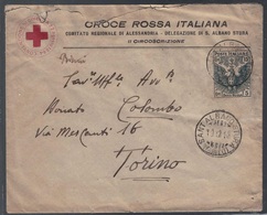 Regno, 15 Centesimi Grigio Pro Croce Rossa Isolato Su Busta        -CP14 - Poststempel