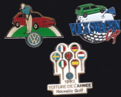 64111-lot De 3 Pin's.Volkswagen.Golf..Automobile. - Volkswagen