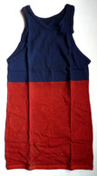 DEBARDEUR MAILLOT DE BASKET EN COTON BLEU ET ROUGE Liserets Bleus Années 40-50 - Otros & Sin Clasificación