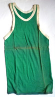 DEBARDEUR MAILLOT DE BASKET EN COTON VERT Liserets Blancs Années 40-50 - Otros & Sin Clasificación