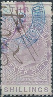 Nuova Zelanda,New Zealand 1882,Revenue TAX STAMP DUTY, THREE SHILLINGS, Used - Steuermarken/Dienstmarken