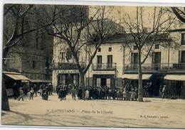 CAPESTANG (34310) - CPA - N°6 - Capestang, Place De La Liberté - GR CAFE DE LA PAIX - Capestang