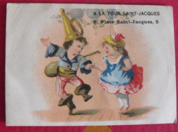 Chromo.A La Tour Saint-Jacques, Meuraine, Bonneterie Mercerie, Compièg. Image Chromo. Vers 1880. Danseurs - Otros