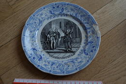 X Assiette Plate Platte  Plaat  Placa  Décalco  Jeanne D'Arc Baudricourt   Marque 1884 1920 Sarreguemines - Gien (FRA)