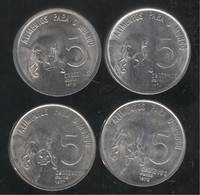 Lot De 4 Monnaies 5 Centavos FAO Brésil - 1975 1976 1977 1978 - Brasil