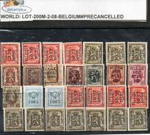 EUROPE:#BELGIUM# PRECANCELLED#DUBLET SELECTION OF DEFINITIVES & COMMEMORATIVES (LOT-200M-2) (08) - Rollo De Sellos 1930-..