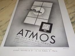 ANCIENNE PUBLICITE PENDULE ATMOS PERPETUELLE 1931 - Autres & Non Classés