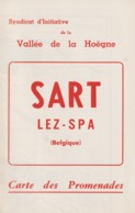 Carte Des Promenades  Sart Lez-Spa Vers 1960 Fagnes Tiège Solwaster Hockai Nivezé - Cartes Géographiques