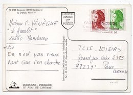 Griffe Linéaire Ou Horizontale "PARIS CONCOURS....CX 14 " Type Liberté Dont Roulette..sur Cpm Bergerac-24. .... à Saisir - Manual Postmarks