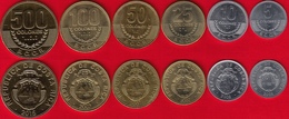 Costa Rica Set Of 6 Coins: 5 - 500 Colones 2007-2015 UNC - Costa Rica