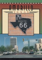 Route 66 Image Sing For Amarllo Texas, City Scene, C1990s/2000s Vintage Postcard - Ruta ''66' (Route)