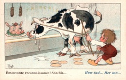 Illustration Mich, Les Animaux Nos Frères: Vache, émouvante Reconnaissance - Edition SID N° 7050 - Carte Non Circulée - Mich