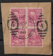 United States William McKinley 25 Cent 1938 Block Of 4 - Used Stamps