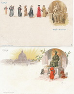 Roma 2 Litho Treves Milano Mosè Moise Michelangelo . S. Pietro. Undivided Back - Collections & Lots