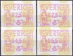 Schweden, 1991,  ATM 1,  MNH **, 2,30/2,80/4,50/5,50 - Automaatzegels [ATM]