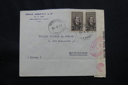 LIBAN - Enveloppe De Beyrouth Pour St Etienne En 1939 Avec Contrôle Postal , Affranchissement  Plaisant - L 57866 - Covers & Documents