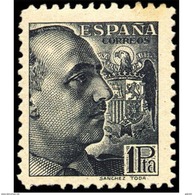 ES875SF-LFT875STCORRPOST.España Spain.Espagne GENERAL FRANCO.lote SANCHEZ-TODA 1939 (875**) Sin Charnela MAGNIFICA - Poste