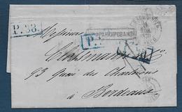Lettre De St Petersbourg Pour Bordeaux  1870 - Entry Postmarks