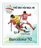 VIET NAM BLOCS FEUILLETS JEUX OLYMPIQUES  DE BARCELONE 1992 FOOTBALL - Summer 1992: Barcelona