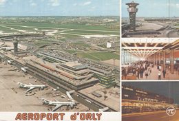 75 AEROPORT DE PARIS-ORLY VUE AERIENNE DE AEROGARES SUD ET OUEST  TOUR DE CONTROLE  HALL ET FACADE DE L'AEROGARE ORLY - Aeroporto