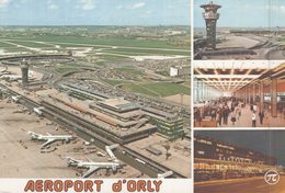 75 AEROPORT DE PARIS-ORLY VUE AERIENNE DE AEROGARES SUD ET OUEST  TOUR DE CONTROLE  HALL ET FACADE DE L'AEROGARE ORLY - Aéroports De Paris