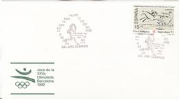 SPAIN Olympic Card With Olympic Stamp And Handcancel Barcelona Ibero-Americano Stamp Day - Summer 1992: Barcelona