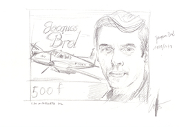 POLYNESIE N°1022 MAQUETTE ORIGINALE JACQUES BREL,AVION SIGNEE DE L'ARTISTE - Andere & Zonder Classificatie