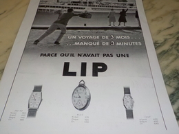 ANCIENNE PUBLICITE MANQUE DE 3 MINUTES  MONTRE LIP 1931 - Autres & Non Classés