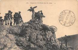 010201 "MANCEUVRES D'ARTILLERIE DANS LES ALPES - ALPINI FRANCESI - ASMARA - COLONIA ERITREA"  CART  SPED 1913 - Erythrée