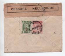 GRECE - 1917 - ENVEOPPE Avec CENSURE HELLENIQUE - Cartas & Documentos