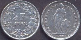 Switzerland Swiss 1/2 Franc 1952 VF - Suisse