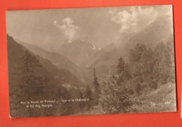 Delcampe - DJR-23 Sur La Route De Finhaut Vue Sur Le Châtelard Et Aiguilles Rouges.Sepia Bromure,non Circ. Perrochet - Finhaut